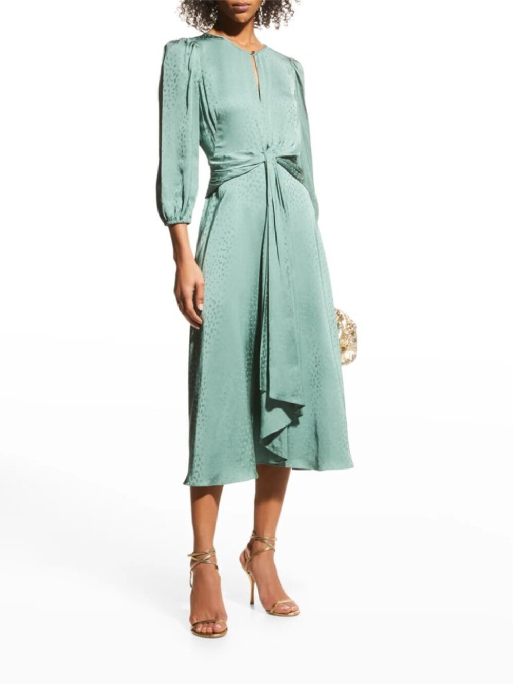Shoshanna dress solid green satin